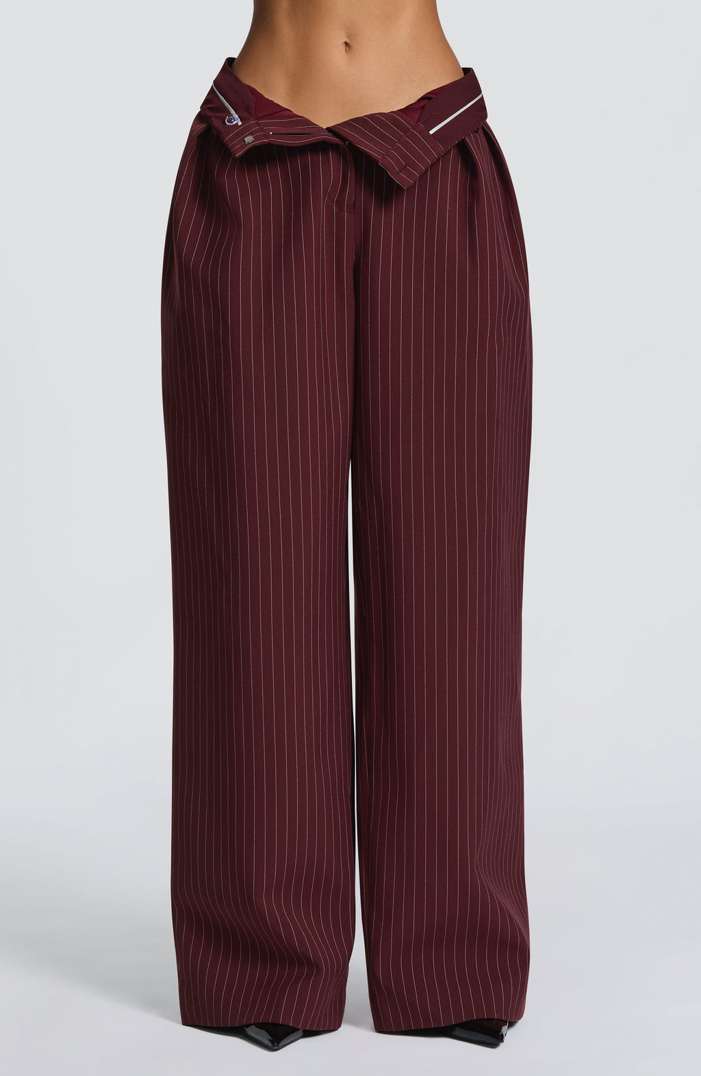 Women's Wide-Leg Tailored Trousers with High Waist - 7