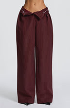 Women's Wide-Leg Tailored Trousers with High Waist - 7