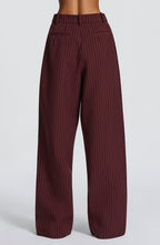 Women's Wide-Leg Tailored Trousers with High Waist - 6