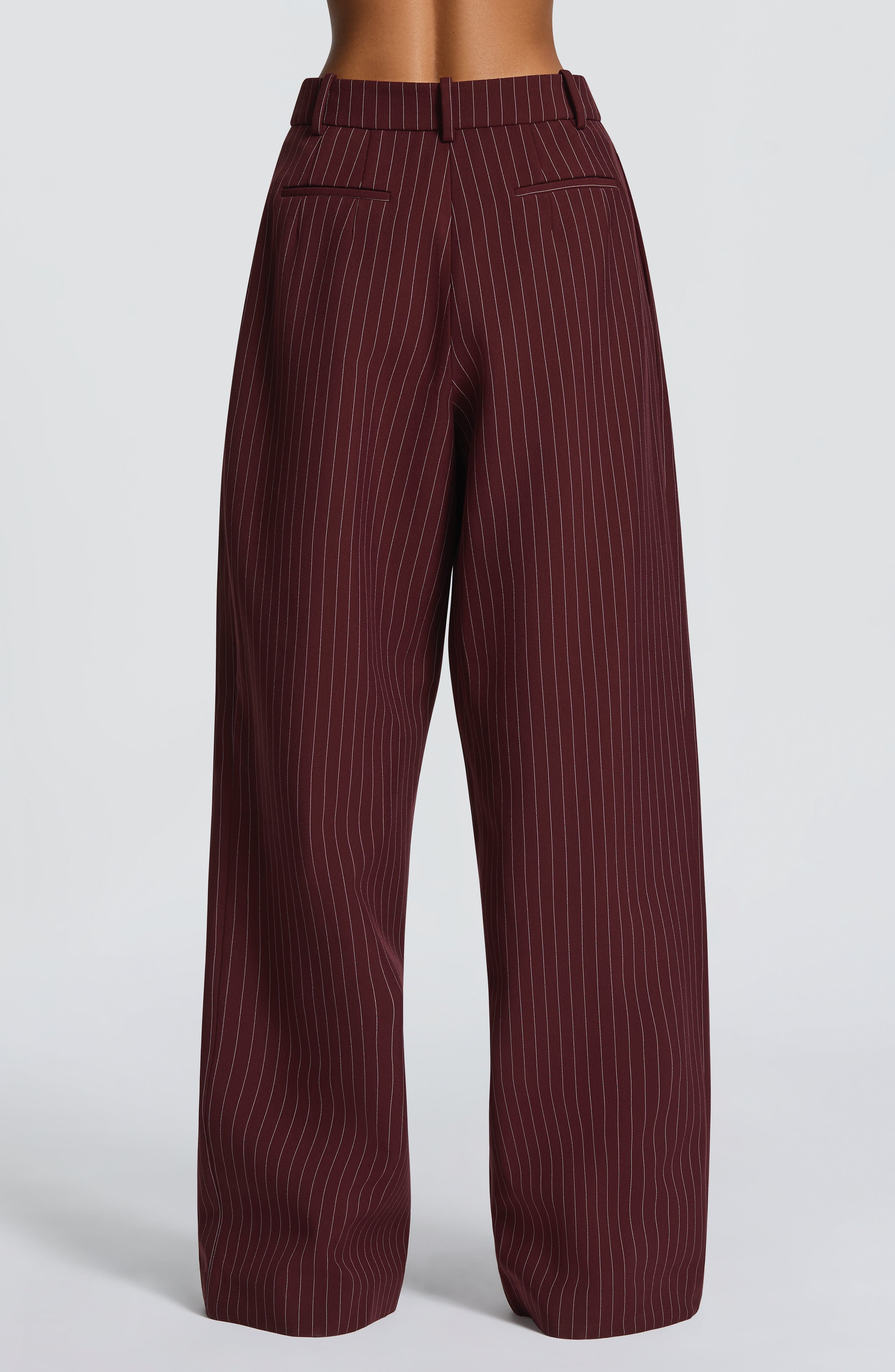 Women's Wide-Leg Tailored Trousers with High Waist - 6