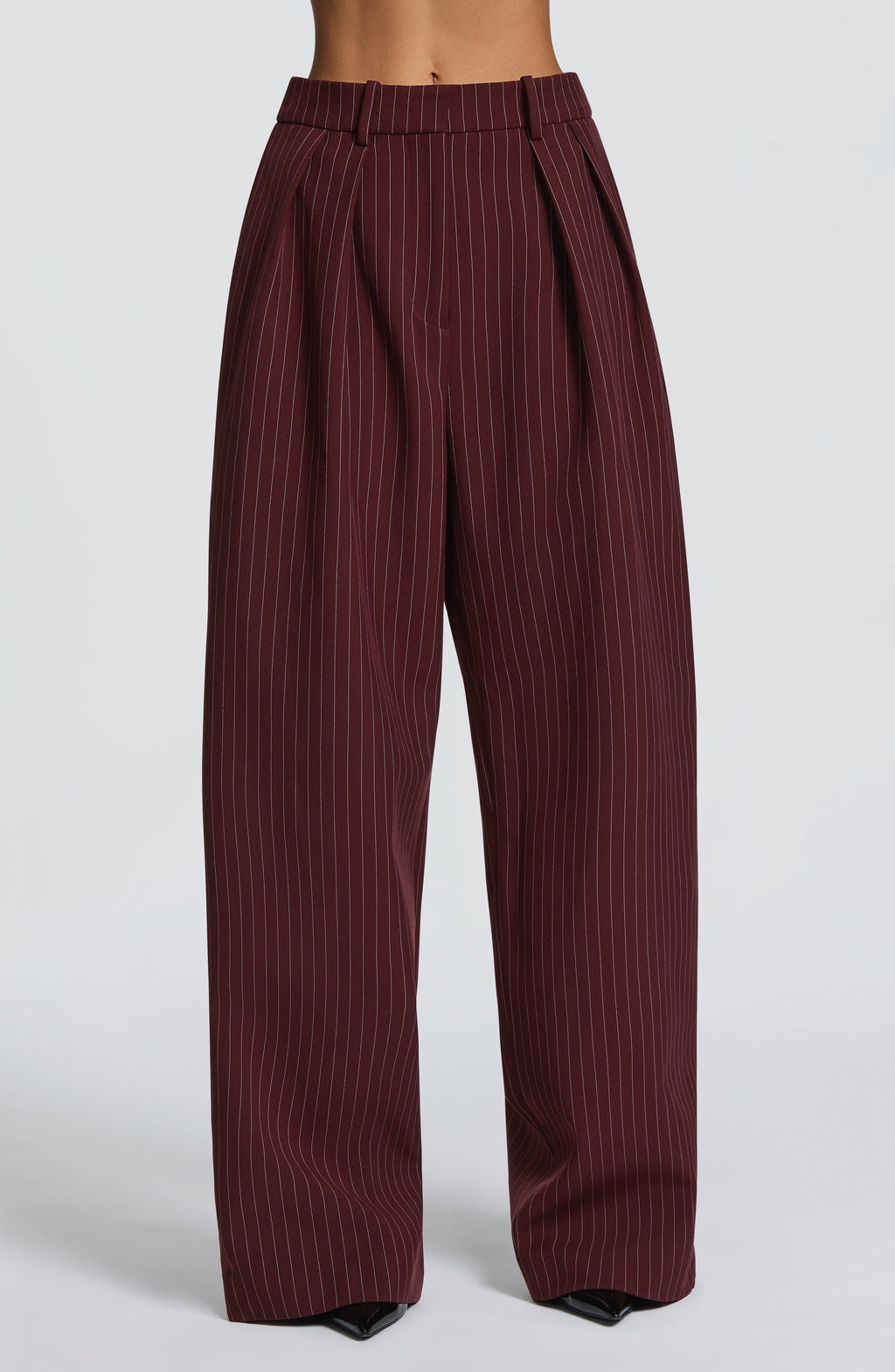 Women's Wide-Leg Tailored Trousers with High Waist - 2