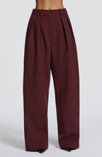 Women's Wide-Leg Tailored Trousers with High Waist - 2