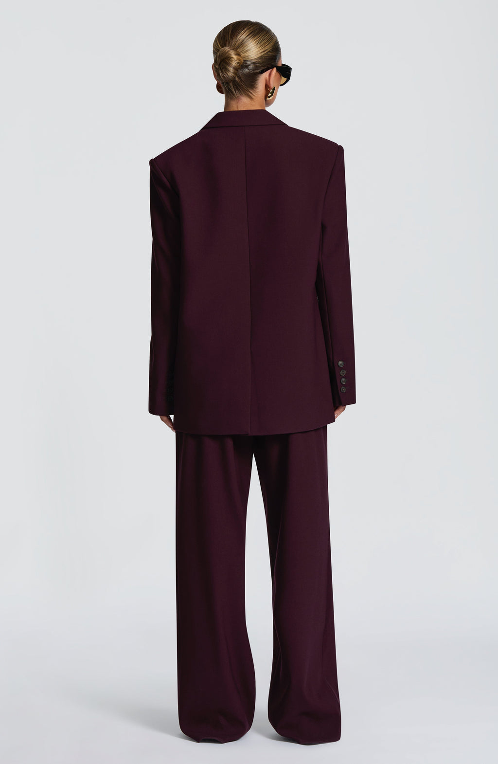 Women's Wide-Leg Tailored Trousers with High Waist and Pleated Front - 10