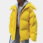 Women's Lightweight Quilted Puffer Jacket with Hood - Yellow