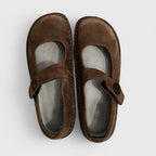 Women's Mary Jane Flats with Adjustable Strap and Round Toe - 7