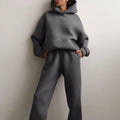 Women's Oversized Jogger Co-ord Set with Relaxed Sweat Top - Grey