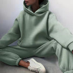 Women's Oversized Jogger Co-ord Set with Relaxed Sweat Top - Light Green