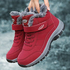 Women's Ankle Boots with Faux Fur Trim and Adjustable Strap