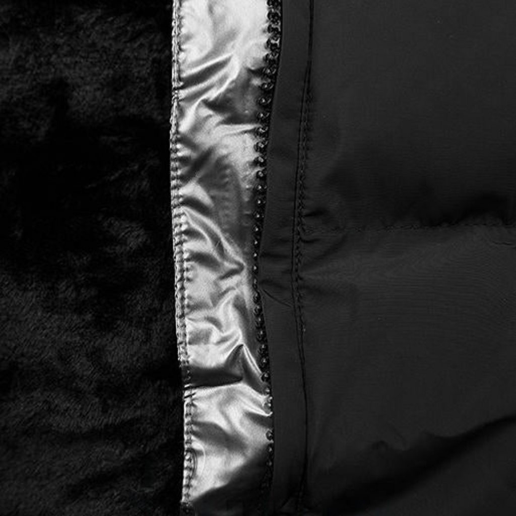 Women's Quilted Coat with Faux Fur Lined Hood and Zip Pockets - 2