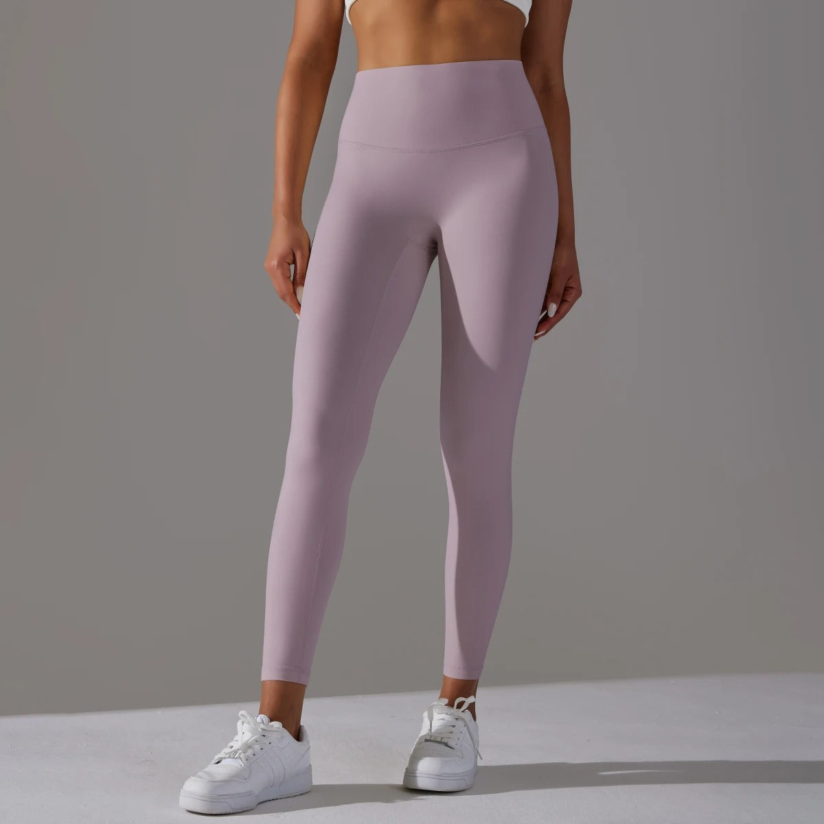 Women's High Waist Leggings Stretch with Flattering Fit - Light Purple