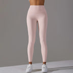 Women's High Waist Leggings Stretch with Flattering Fit - Light Pink