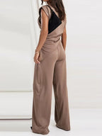 Women's Two Piece Set Sleeveless with Asymmetric Draping - 8