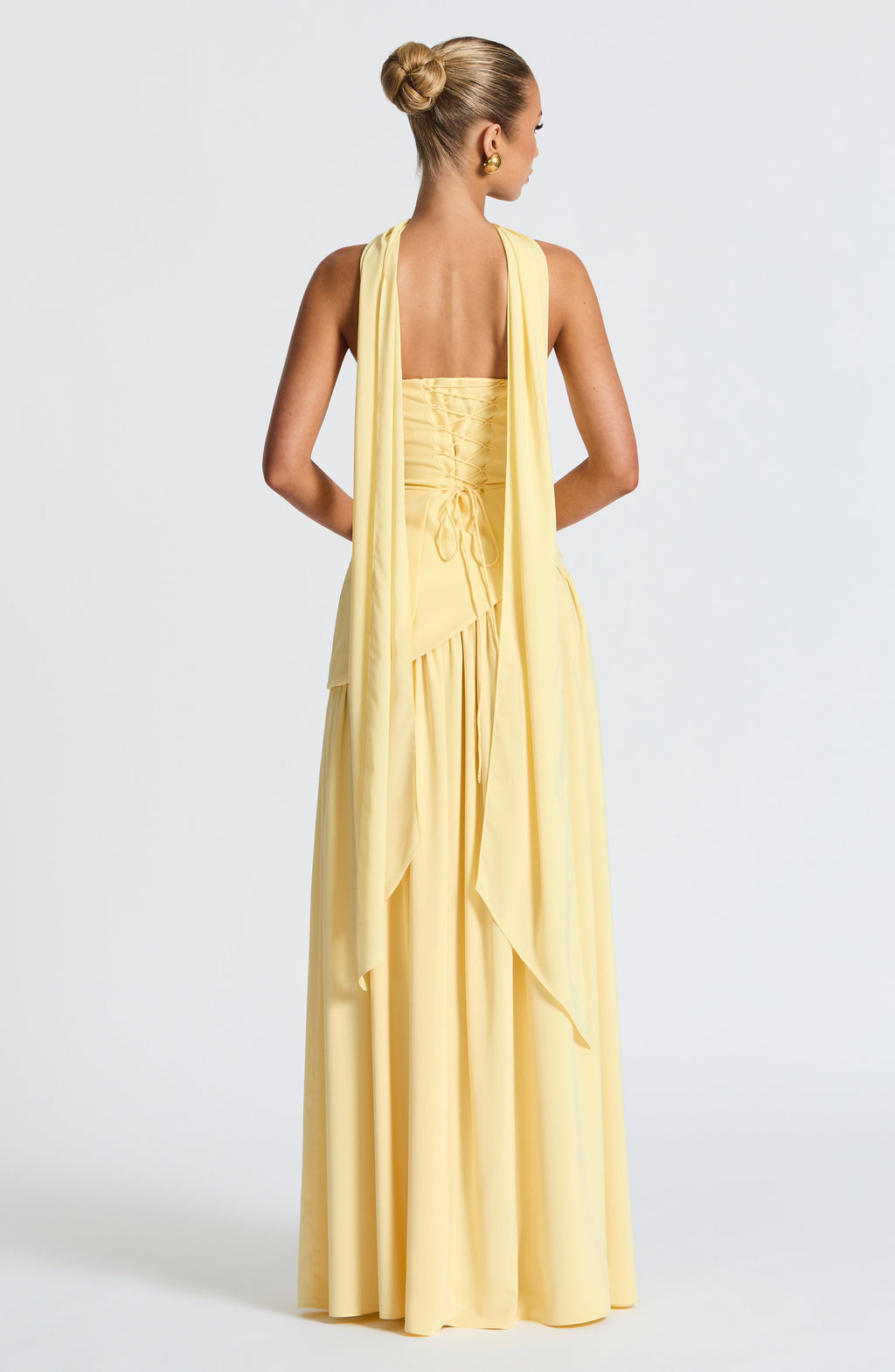 Women's Strapless Maxi Dress with High Split and Asymmetric Hem - 5