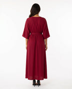 Women's Maxi Dress with Open Back and Tie-Back V-Neck - 9