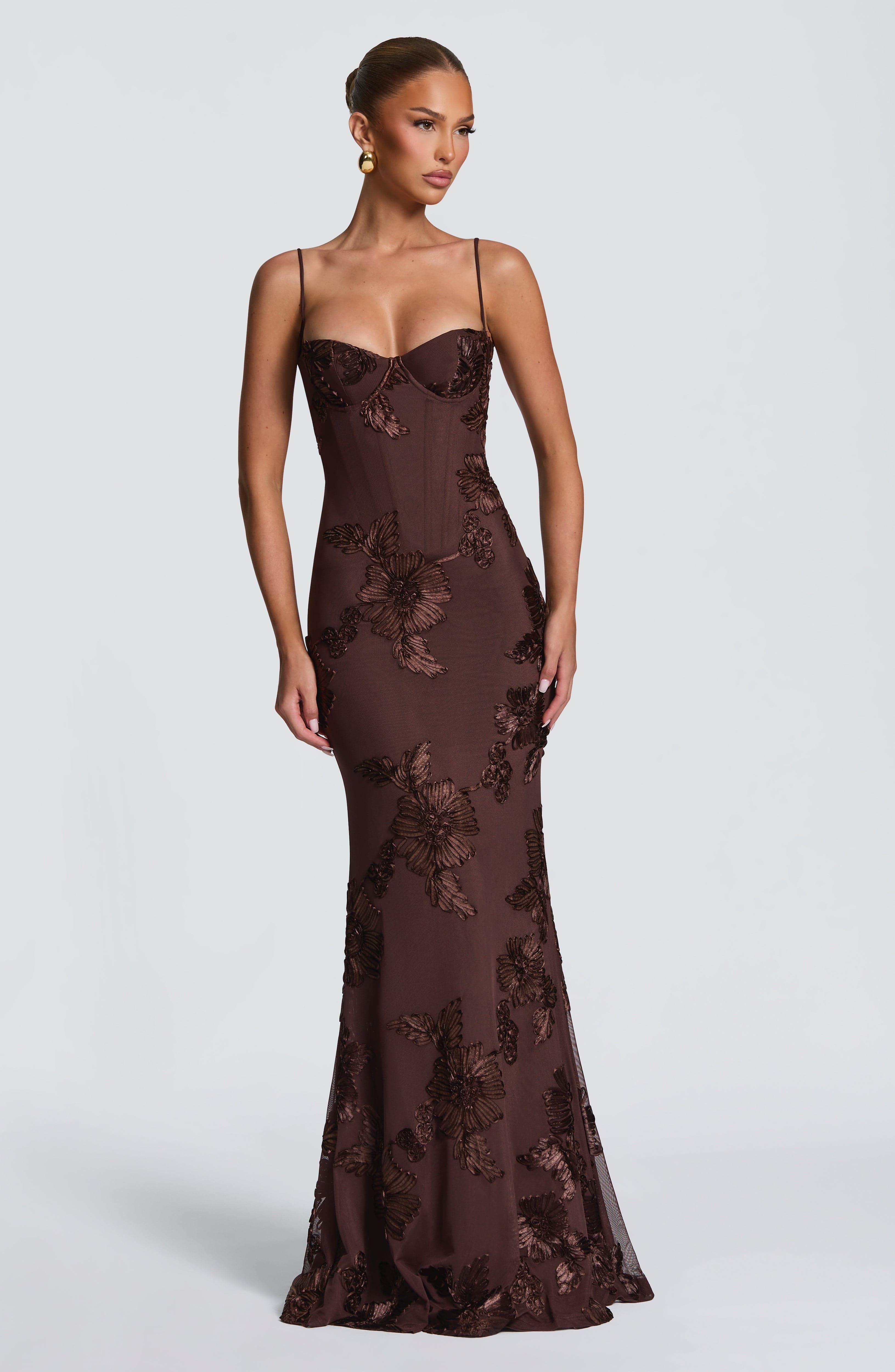 Women's Maxi Dress Sleeveless with Sweetheart Neckline and Corset Bodice - 8