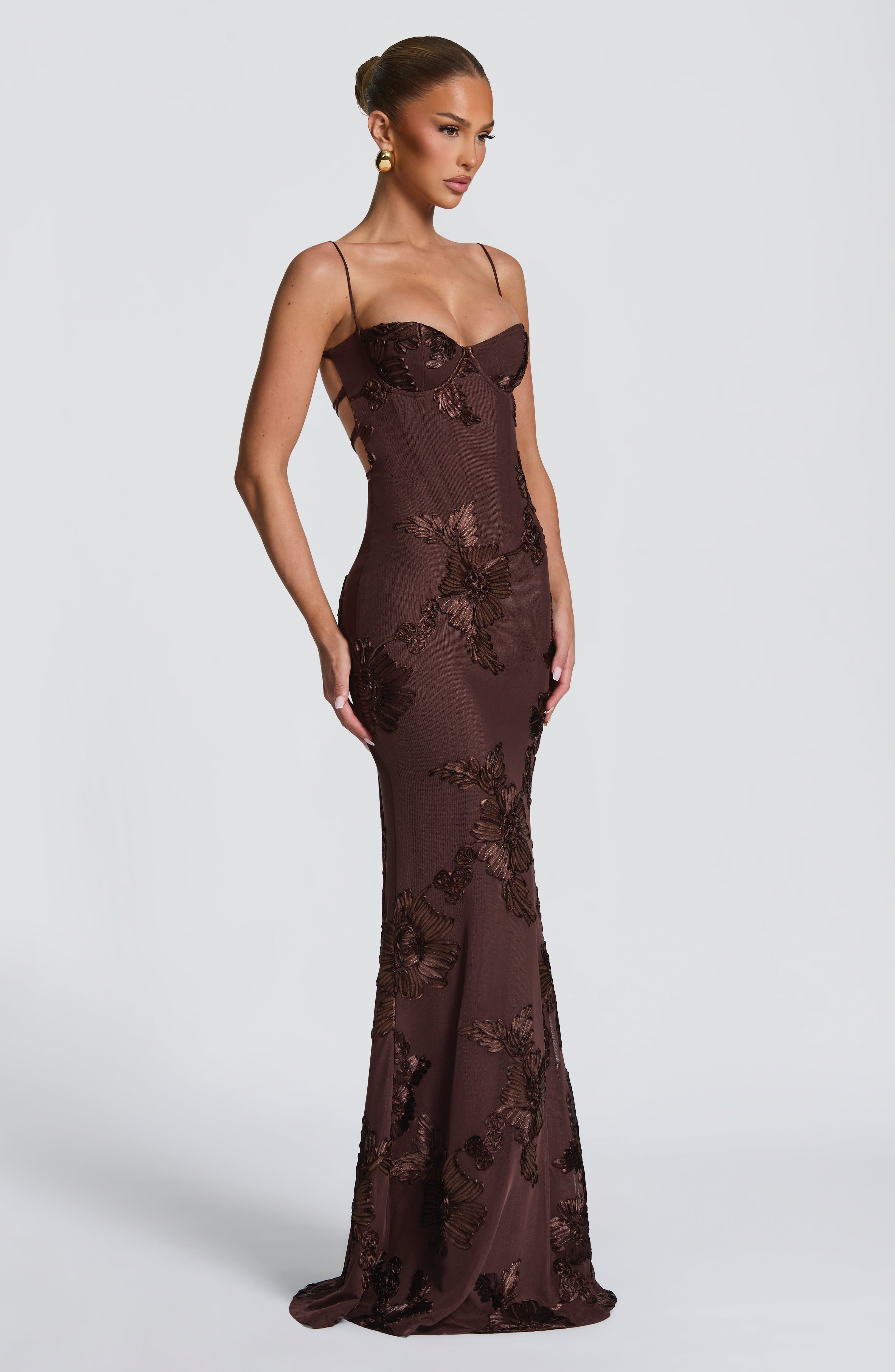 Women's Maxi Dress Sleeveless with Sweetheart Neckline and Corset Bodice - 7