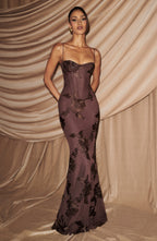 Women's Maxi Dress Sleeveless with Sweetheart Neckline and Corset Bodice - 4