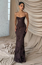 Women's Maxi Dress Sleeveless with Sweetheart Neckline and Corset Bodice - 6