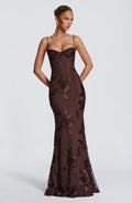 Women's Maxi Dress Sleeveless with Sweetheart Neckline and Corset Bodice - 2