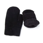 Women's Plush Mittens with Ribbed Cuffs - 15