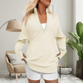 Nina | Draped Oversized Curated Jumper - Beige
