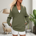 Nina | Draped Oversized Curated Jumper - Army Green