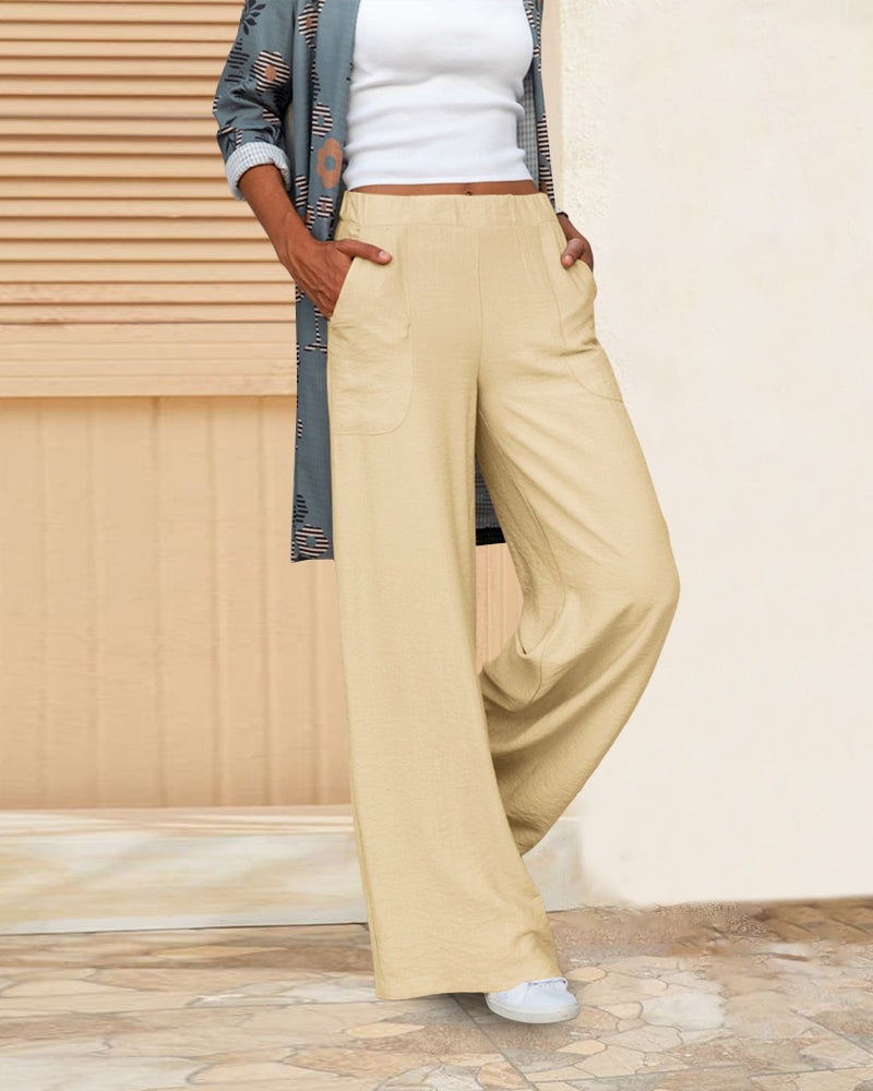 Women's High-Waisted Straight-Leg Trousers with Clean Tailored Line - 6