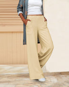 Women's High-Waisted Straight-Leg Trousers with Clean Tailored Line - 6