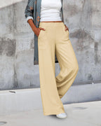 Women's High-Waisted Straight-Leg Trousers with Clean Tailored Line - 9