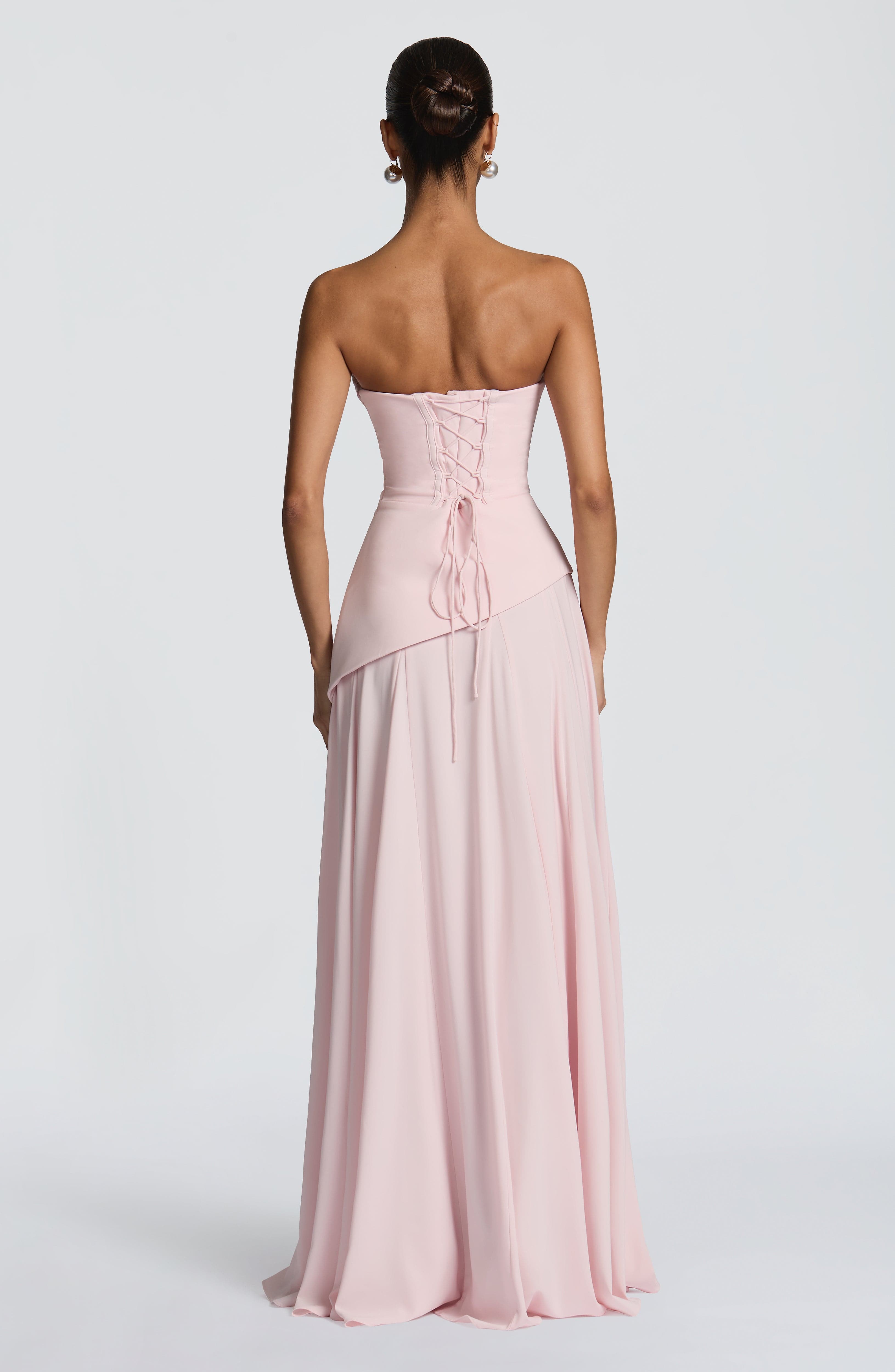 Women's Draped Maxi Dress with Halter Neckline and A-Line Skirt - 3