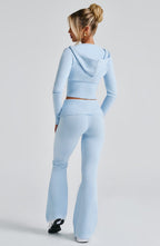 Women's Knit Co-Ord Set Cropped Zip Hoodie with Flared Trousers - 5