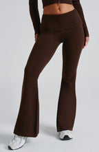 Women's Knit Co-Ord Set Cropped Zip Hoodie with Flared Pants - 5