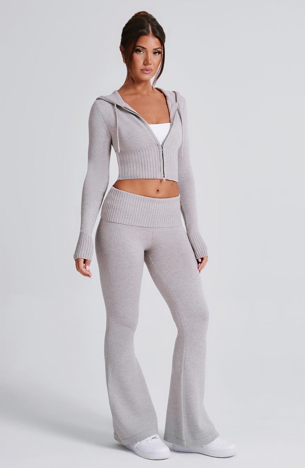 Women's Wide-Leg Tailored Trousers with High Waist - 14