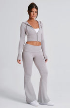 Women's Wide-Leg Tailored Trousers with High Waist - 14