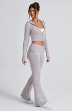 Women's Wide-Leg Tailored Trousers with High Waist - 13
