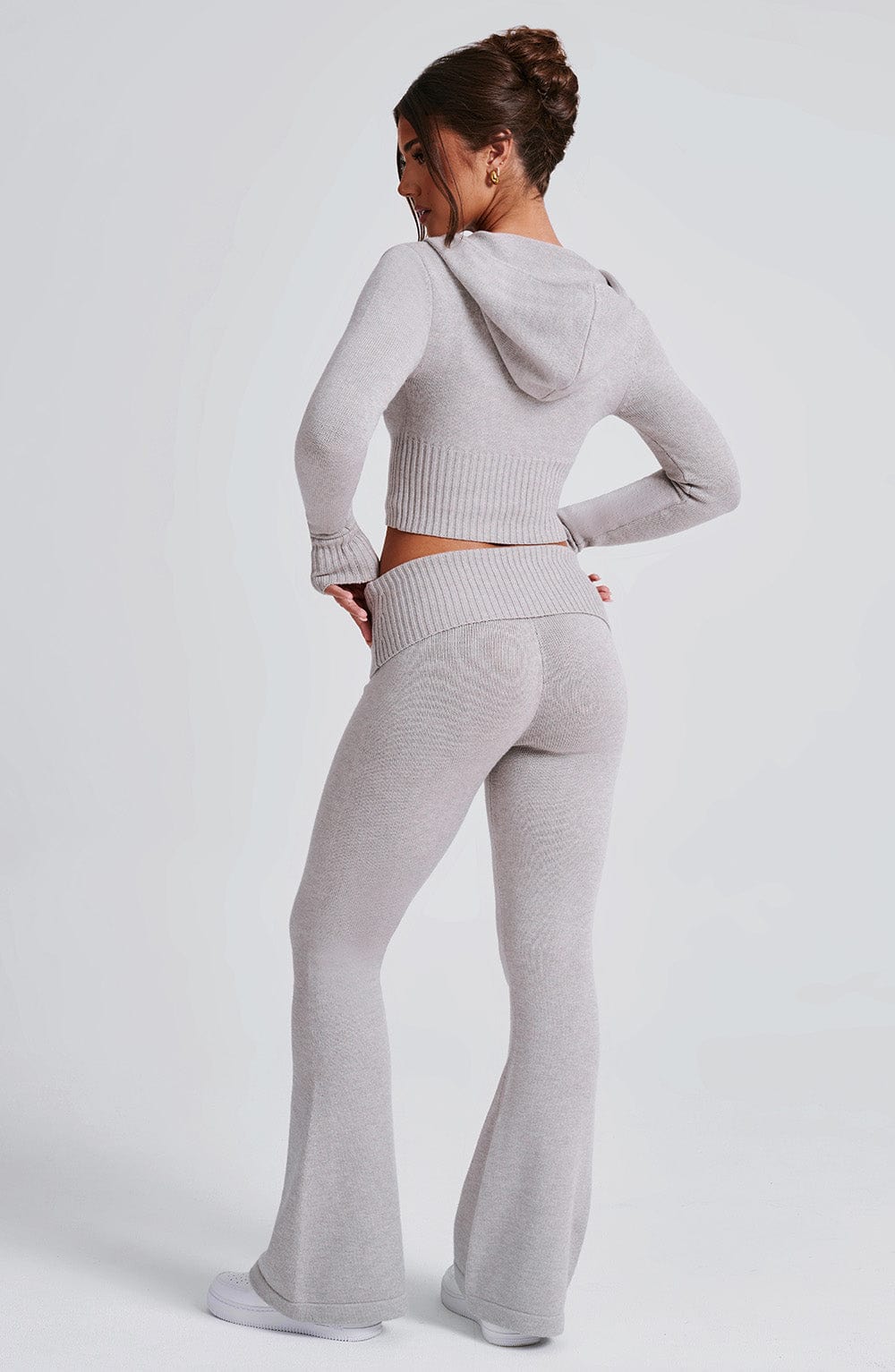 Women's Wide-Leg Tailored Trousers with High Waist - 12