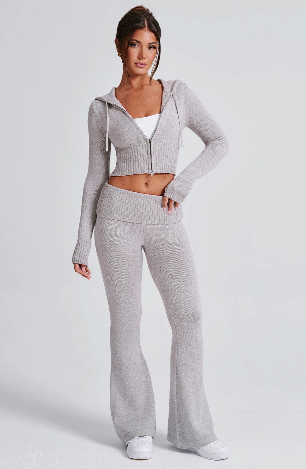 Women's Wide-Leg Tailored Trousers with High Waist - 3