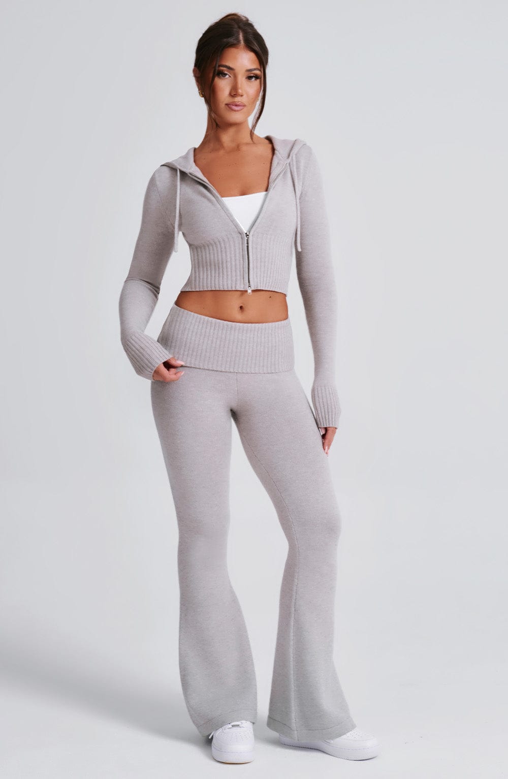 Women's Wide-Leg Tailored Trousers with High Waist - 2