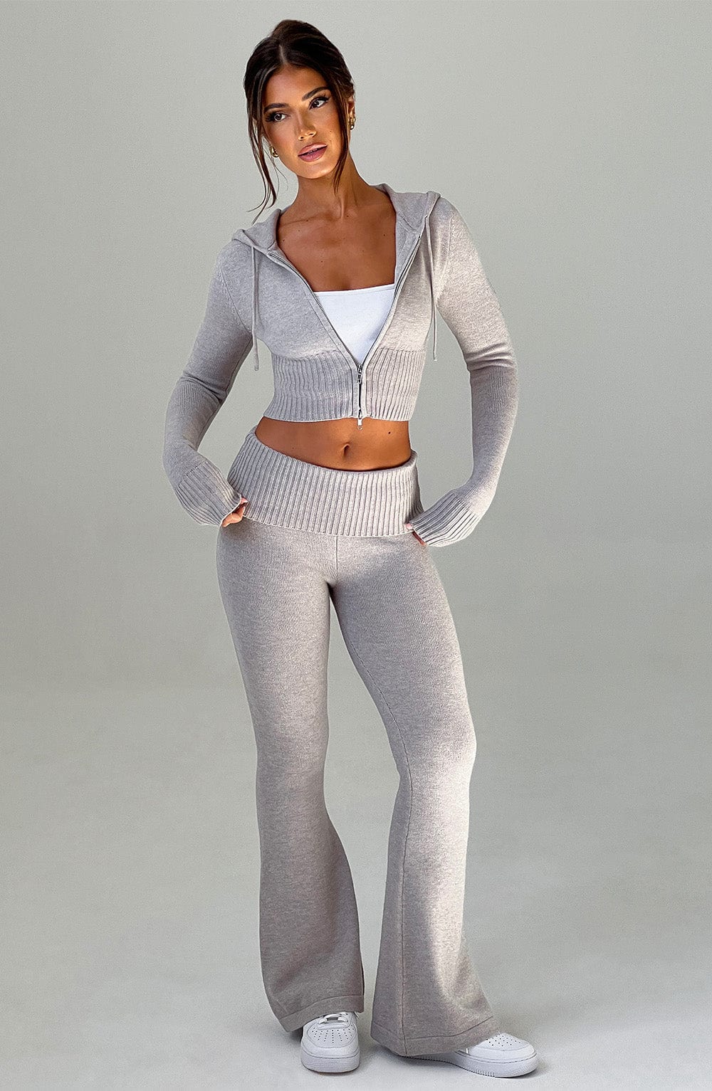 Women's Wide-Leg Tailored Trousers with High Waist - 6