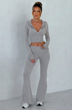 Women's Wide-Leg Tailored Trousers with High Waist - 11