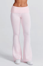 Women's Knit Co-Ord Set Cropped Zip Hoodie with Flared Trousers - 9