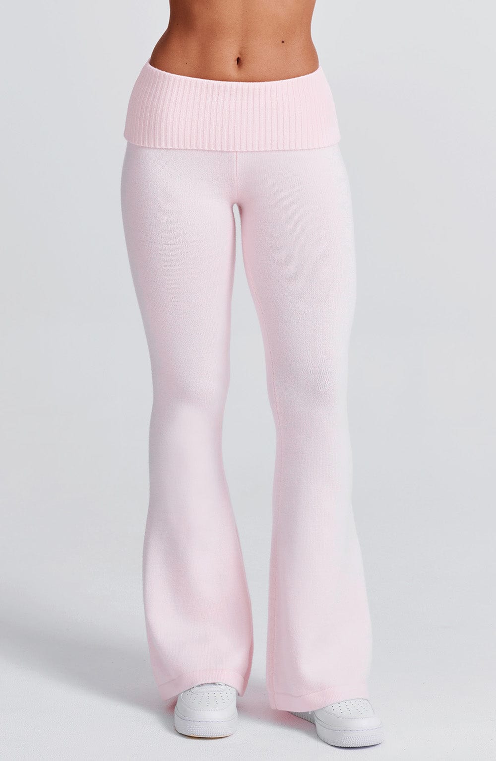 Women's Knit Co-Ord Set Cropped Zip Hoodie with Flared Trousers - 9