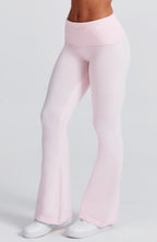 Women's Knit Co-Ord Set Cropped Zip Hoodie with Flared Trousers - 10