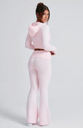 Women's Knit Co-Ord Set Cropped Zip Hoodie with Flared Trousers - 19