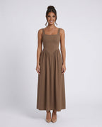 Women's Sleeveless Maxi Dress with Square Neckline and A-Line Skirt - 7