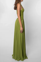 Women's Corset Maxi Dress Pleated with Sweetheart Neckline and A-Line Skirt - 8