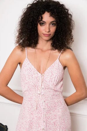 Women's Maxi Dress Spaghetti Strap with V-Neck and Tiered Hem - 5