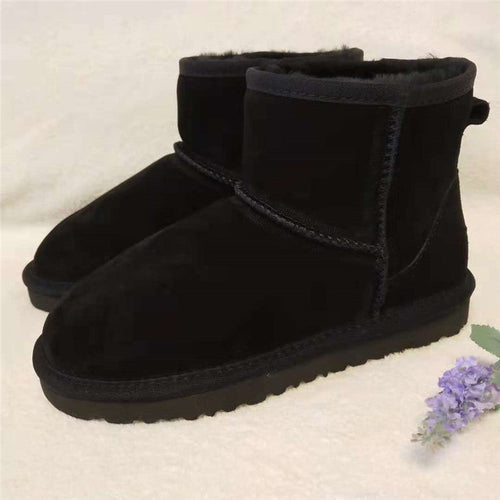 Women's Ankle Snow Boots Warm Lined for Winter - Black