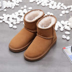 Women's Ankle Snow Boots Warm Lined for Winter - Khaki