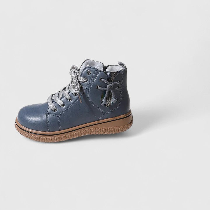 Women's Ankle Boots with Lace-Up Front and Woven Sole - 14
